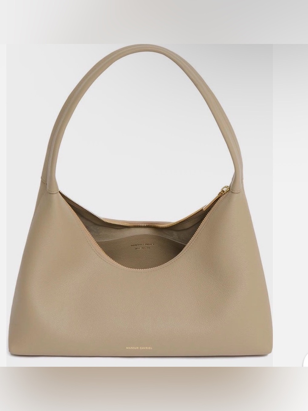Mansur Gavriel Taupe Beige Leather Shoulder Hobo